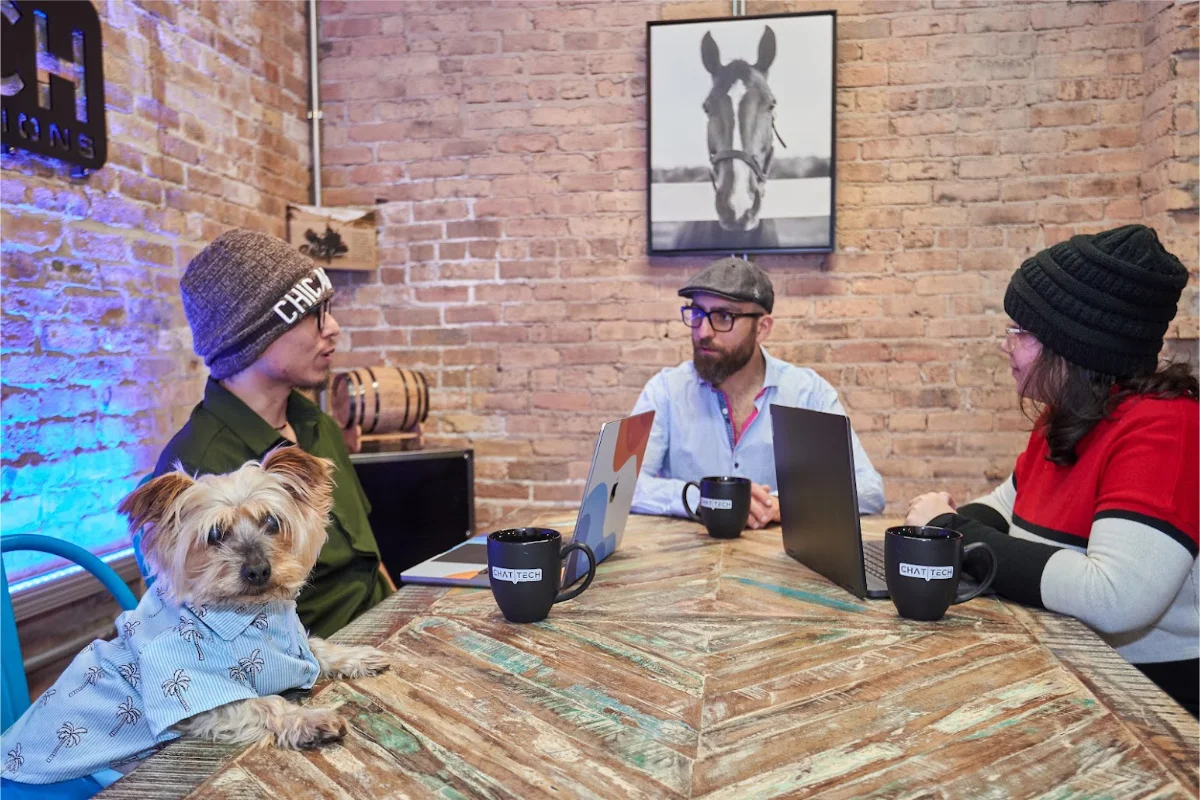 Burak and team strategy meeting in Chat Tech offices