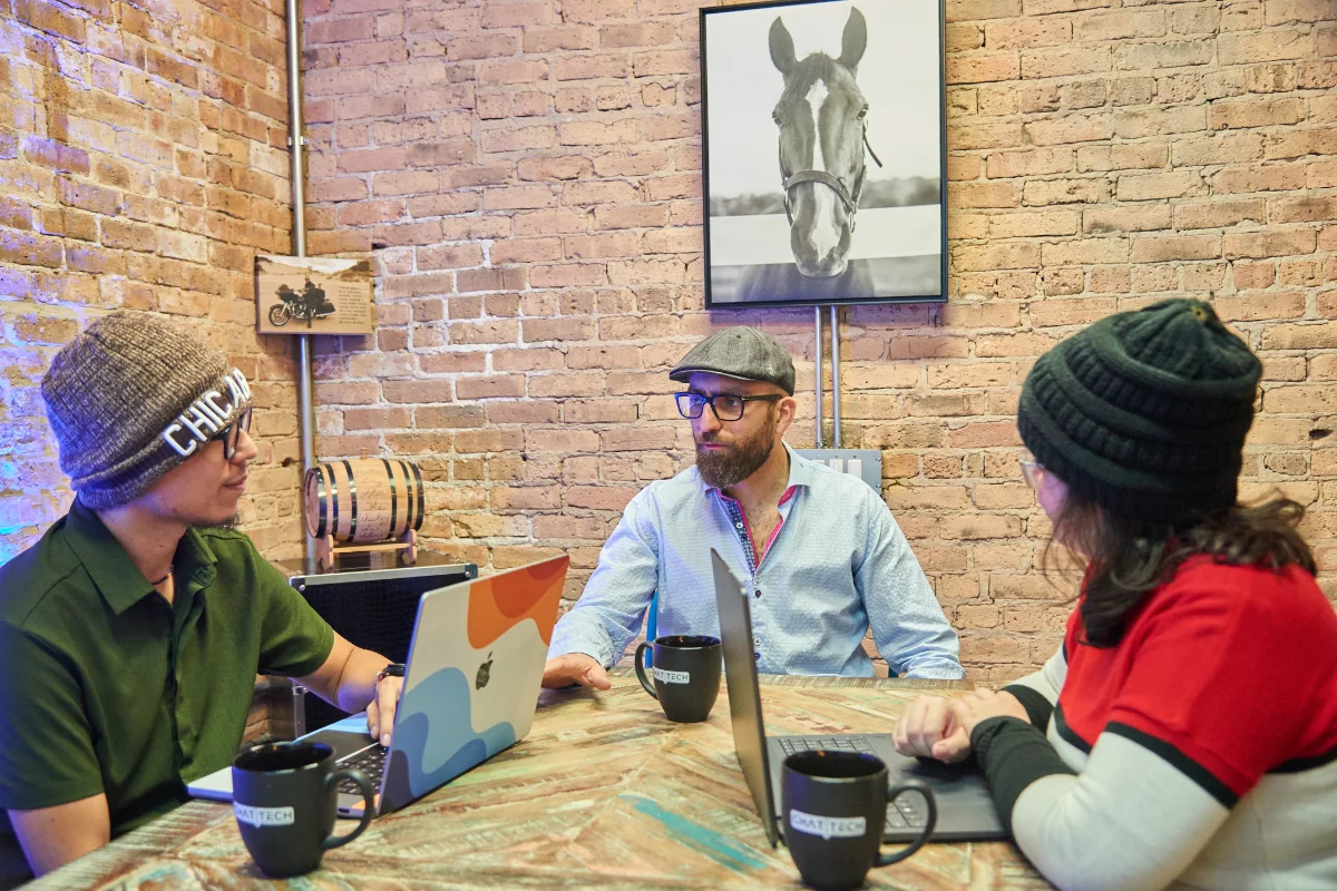 Burak and team strategy meeting in Chat Tech offices